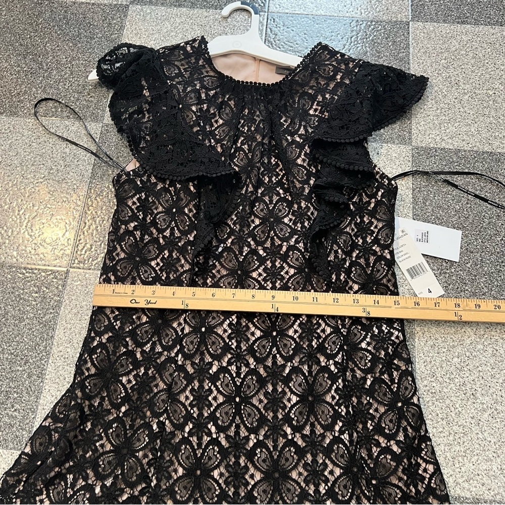 NWT Julia Jordon Black/Nude Lace Cocktail Midi Dress- Size 4 - Picture 6 of 12